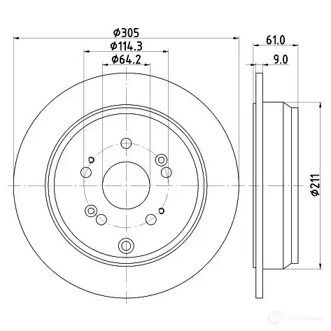 Тормозной диск HELLA 54 625PRO 8DD 355 118-901 XF2SNE 32447 изображение 0