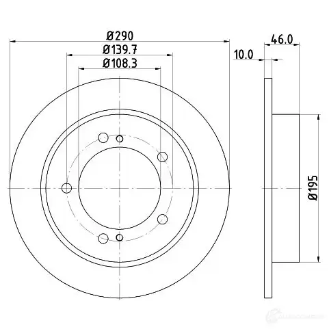 Тормозной диск HELLA 553 73 8DD 355 117-941 X98YB7X 32352 - Изображение 1