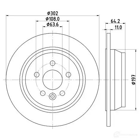 Тормозной диск HELLA 1424241057 55 830PRO 8DD 355 126-781 JZIS0