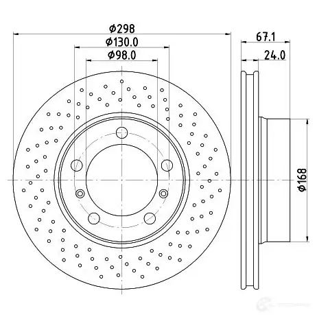 Тормозной диск HELLA 98200 1652 0 1 TA3BL 1424241062 8DD 355 126-881 изображение 3