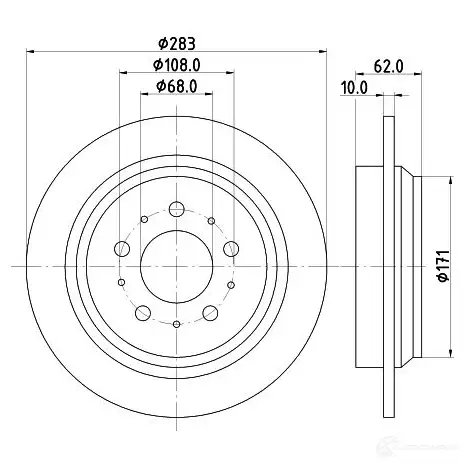 Тормозной диск HELLA AYKNSH 54 029 8dd355105691 31136 изображение 0