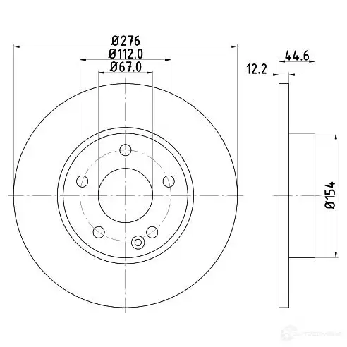 Тормозной диск HELLA 31670 8dd355111041 54318 PRO AKI9WM изображение 0