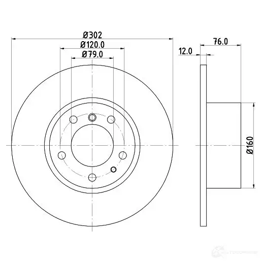 Тормозной диск HELLA 30736 5 0410PRO 8dd355101691 6KSL5