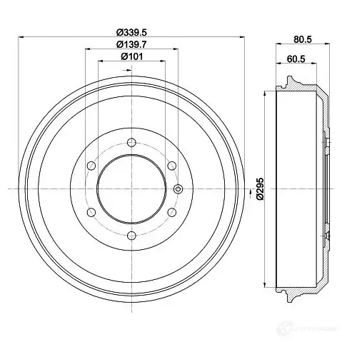 Тормозной барабан HELLA 33496 LD5UP 8dt355302961 6 1436 - Изображение 1