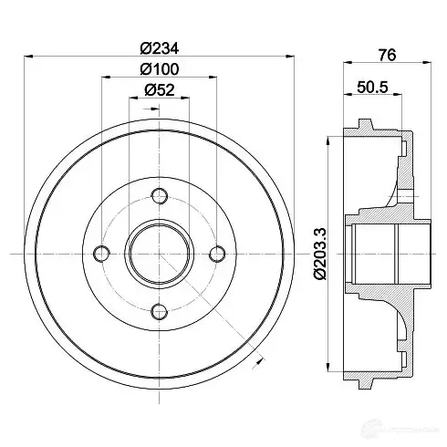 Тормозной барабан HELLA 8dt355301071 61 341 FA9LDFM 33330 изображение 0