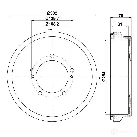 Тормозной барабан HELLA F0VZIQ6 33488 614 13 8dt355302721 изображение 0