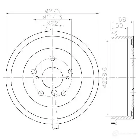 Тормозной барабан HELLA 6 1294 8dt355300801 H0YQFKS 33303 - Изображение 1