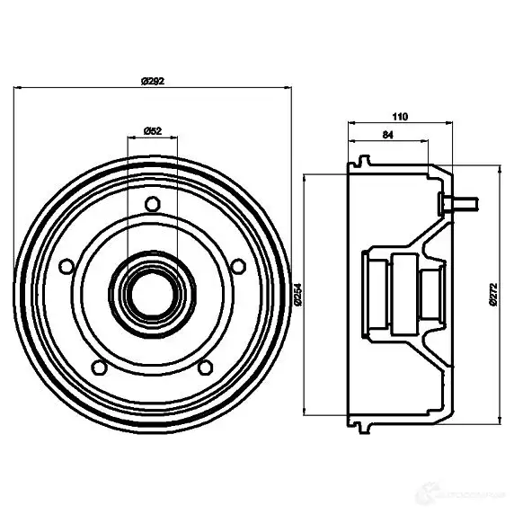 Тормозной барабан HELLA 1JARYI 612 79 33293 8dt355300701 - Изображение 1