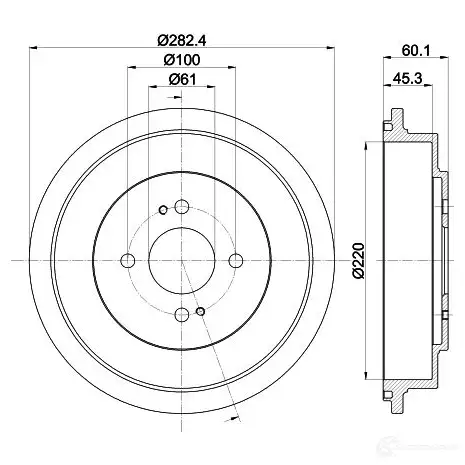 Тормозной барабан HELLA 33455 PG8SY 8dt355302391 6 1373 изображение 0