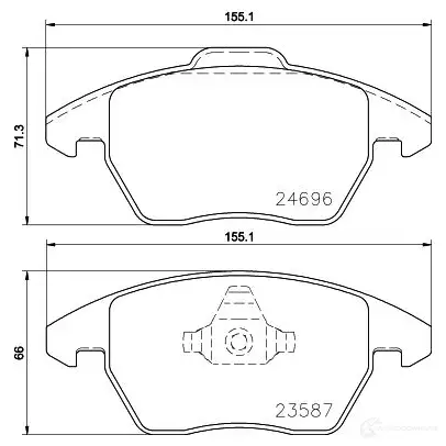 Тормозные колодки, комплект HELLA 30205 8db355023151 2358 7 24696 - Изображение 1