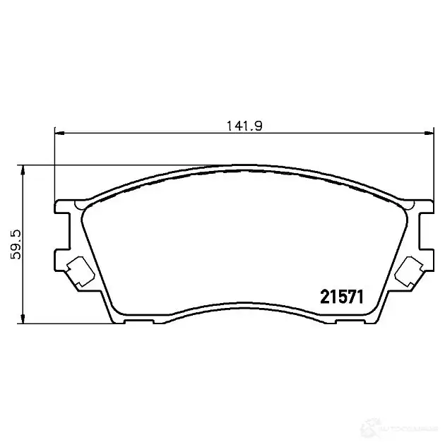 Тормозные колодки дисковые, комплект HELLA 8DB 355 017-091 7520D643 29684 21 571 - Изображение 1