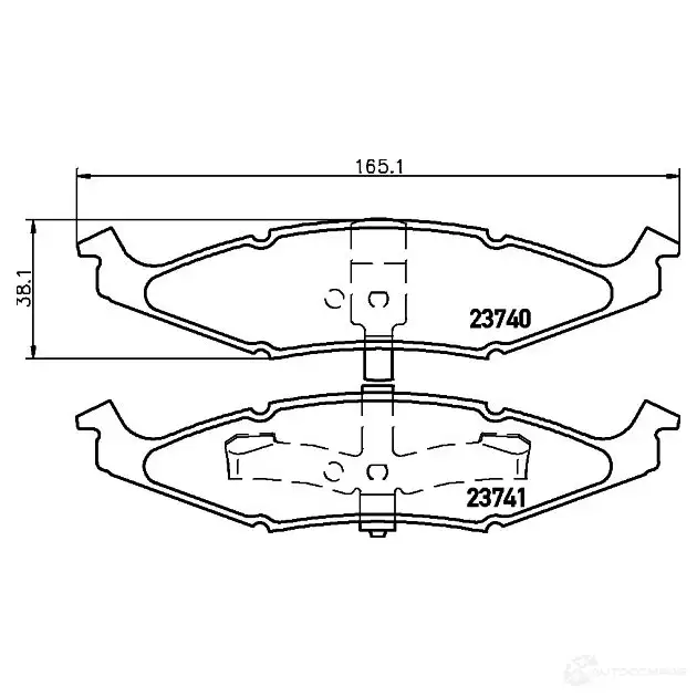 Тормозные колодки, комплект HELLA 2 3740 23741 29010 8db355010081 - Изображение 1