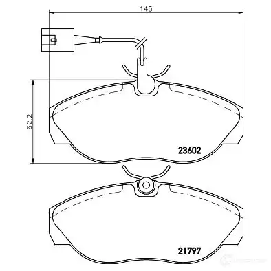 Тормозные колодки дисковые, комплект HELLA 21 797 29857 23602 8DB 355 018-891 - Изображение 1