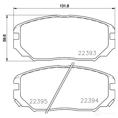 Тормозные колодки дисковые, комплект HELLA 2239 3 1193335348 22394 8DB 355 024-891 изображение 3