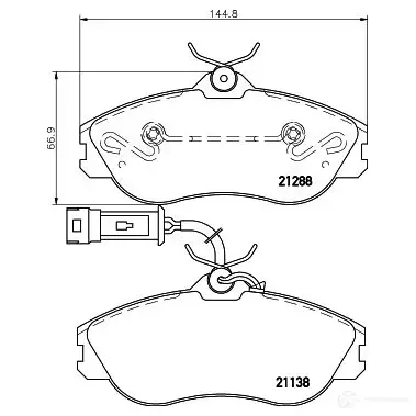 Тормозные колодки дисковые, комплект HELLA 8DB 355 017-911 21288 29764 2 1138 - Изображение 1