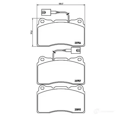 Тормозные колодки дисковые, комплект HELLA 23756 23 092 8DB 355 021-151 30068 - Изображение 1