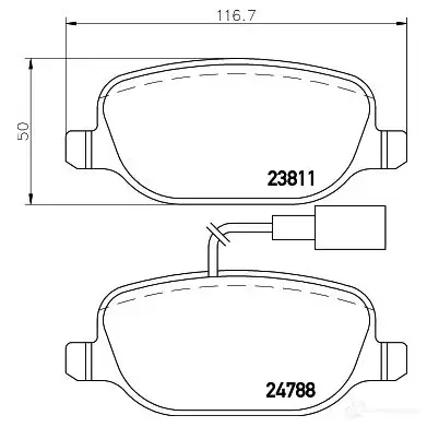 Тормозные колодки дисковые, комплект HELLA 8DB 355 015-571 24788 29533 2 3811 - Изображение 1