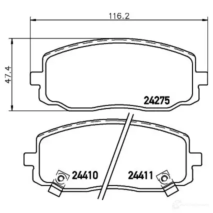 Тормозные колодки дисковые, комплект HELLA 8DB 355 006-571 2 4275 28689 24410 изображение 3