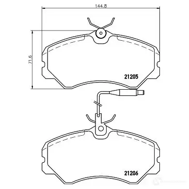 Тормозные колодки дисковые, комплект HELLA 8DB 355 017-841 21206 29757 2 1205 - Изображение 1