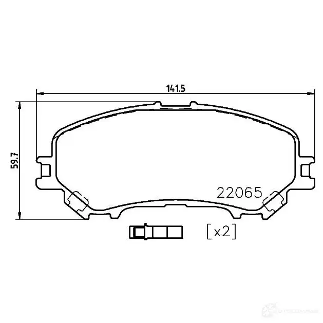 Тормозные колодки, комплект HELLA 30126 8db355021861 2 2065 T2425 - Изображение 1