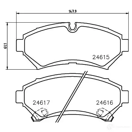 Тормозные колодки, комплект HELLA 2461 5 24616 8db355013501 29328 - Изображение 1