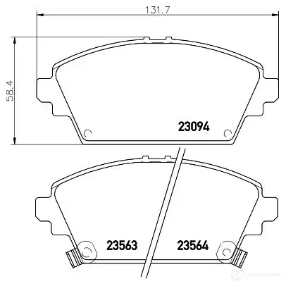 Тормозные колодки дисковые, комплект HELLA 23563 8DB 355 017-171 2309 4 29692 - Изображение 1