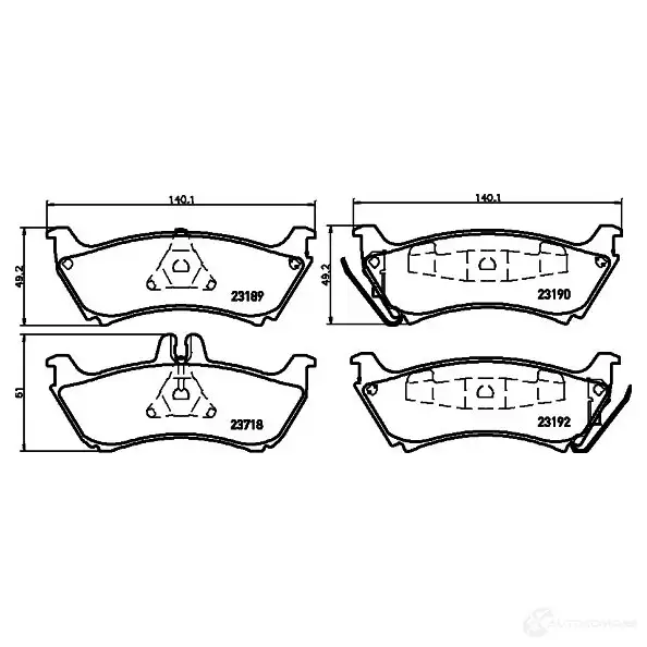 Тормозные колодки дисковые, комплект HELLA 23190 8DB 355 009-241 2 3189 28927 - Изображение 1