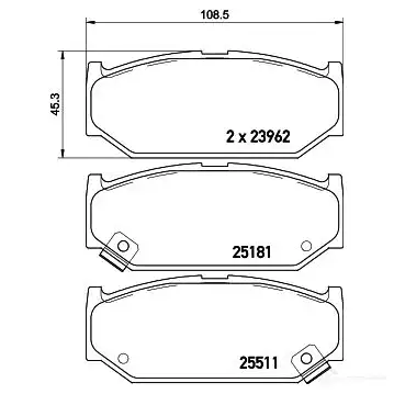 Тормозные колодки, комплект HELLA 30065 23 962 25181 8db355021121 - Изображение 1