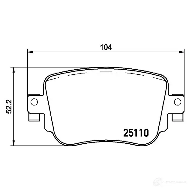 Тормозные колодки дисковые, комплект HELLA 30129 8DB 355 021-911 T2455 2511 0 - Изображение 1