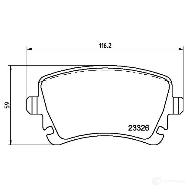Тормозные колодки, комплект HELLA 2 3326 8db355011641 29152 7921D1018 - Изображение 1