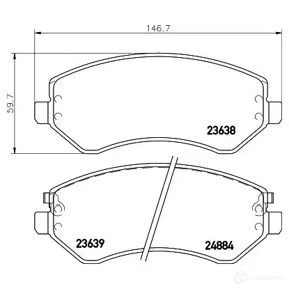 Тормозные колодки дисковые, комплект HELLA 2363 8 29007 23639 8DB 355 010-051 - Изображение 1
