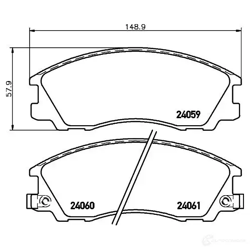 Тормозные колодки, комплект HELLA 240 59 29076 24060 8db355010821 - Изображение 1