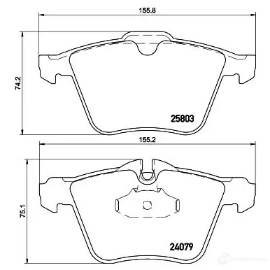 Тормозные колодки, комплект HELLA 24 079 30051 25803 8db355020921 - Изображение 1
