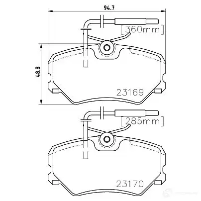 Тормозные колодки дисковые, комплект HELLA 23 169 29810 8DB 355 018-401 23170 изображение 0