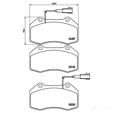 Тормозные колодки дисковые, комплект HELLA 24687 30106 8DB 355 021-621 2 4162 изображение 0