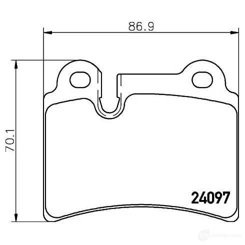 Тормозные колодки, комплект HELLA 24 097 8db355011861 T1500 29171 - Изображение 1