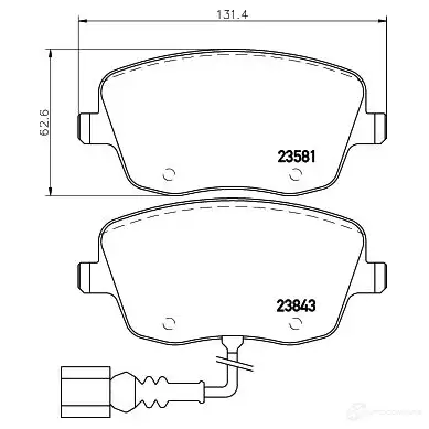 Тормозные колодки дисковые, комплект HELLA 23 581 29849 23843 8DB 355 018-811 изображение 0