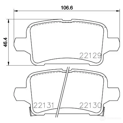 Тормозные колодки дисковые, комплект HELLA 8DB 355 024-911 1193335352 22 129 22130 изображение 3