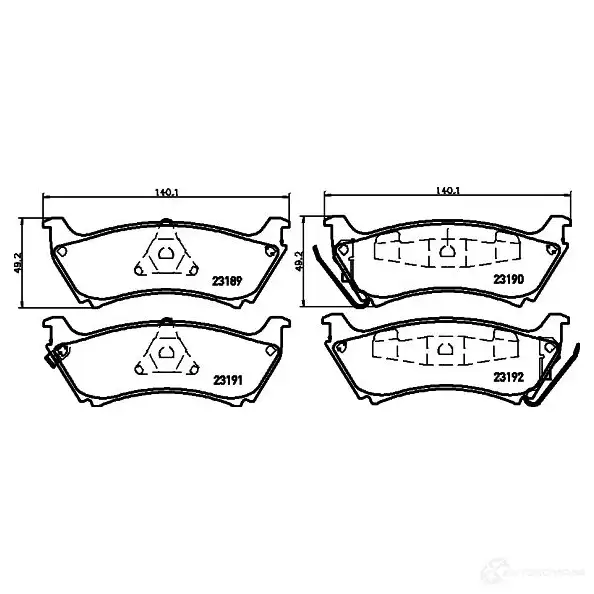 Тормозные колодки, комплект HELLA 23190 28880 8db355008671 231 89 - Изображение 1