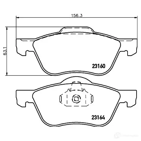 Тормозные колодки дисковые, комплект HELLA 23164 231 60 29085 8DB 355 010-911 изображение 0