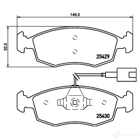 Тормозные колодки, комплект HELLA 8db355019651 29933 2542 9 25430 - Изображение 1