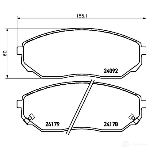 Тормозные колодки дисковые, комплект HELLA 24178 2409 2 8DB 355 011-931 29178 - Изображение 1