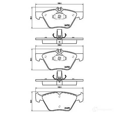 Тормозные колодки дисковые, комплект HELLA 29407 8DB 355 014-291 24722 21 670 - Изображение 1