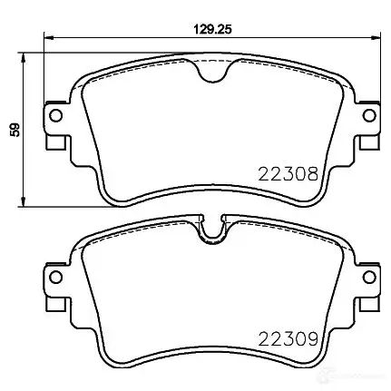 Тормозные колодки, комплект HELLA 1424495421 22309 8db355024791 2230 8 изображение 3