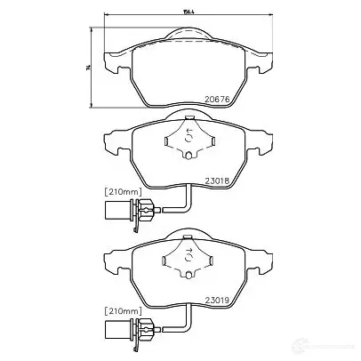 Тормозные колодки дисковые, комплект HELLA 23018 8DB 355 010-731 2067 6 29068 изображение 0