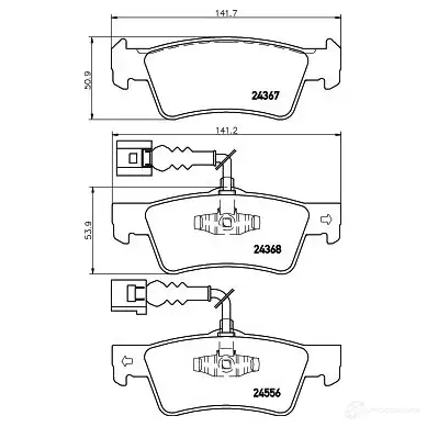 Тормозные колодки дисковые, комплект HELLA 29228 8DB 355 012-441 24368 243 67 - Изображение 1