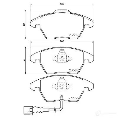 Тормозные колодки дисковые, комплект HELLA 23588 8DB 355 010-581 2358 7 29056 изображение 0