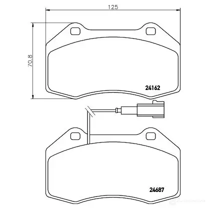 Тормозные колодки, комплект HELLA 2 4162 8db355014061 29384 24687 изображение 0