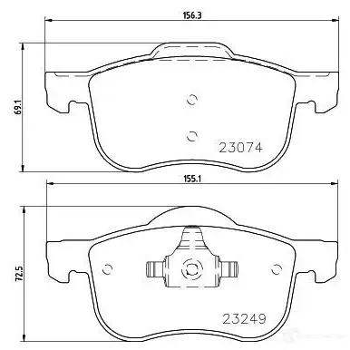 Тормозные колодки, комплект HELLA 23249 28716 2 3074 8db355006851 изображение 0