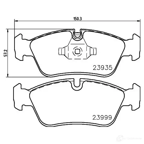Тормозные колодки дисковые, комплект HELLA 8DB 355 011-281 23 935 23999 29121 - Изображение 1